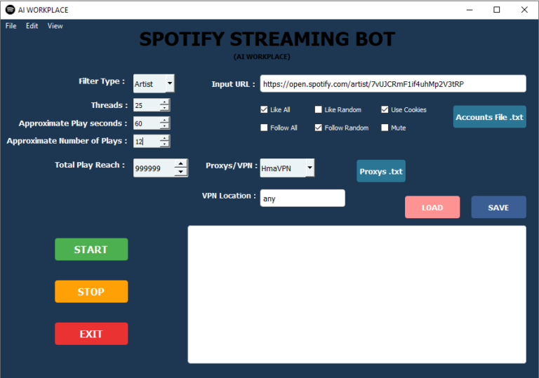 Spotify Stream Bot – Streaming Your Artist/Album/Playlist Music – Ai